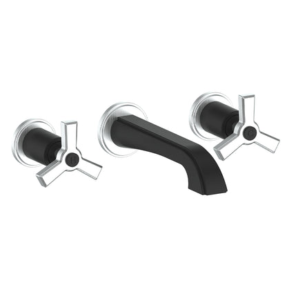 Vogt Zehn Wall Mount Lavatory Faucet Trim in Stainless Steel & Matte Black – TM.Z3.1500.SB