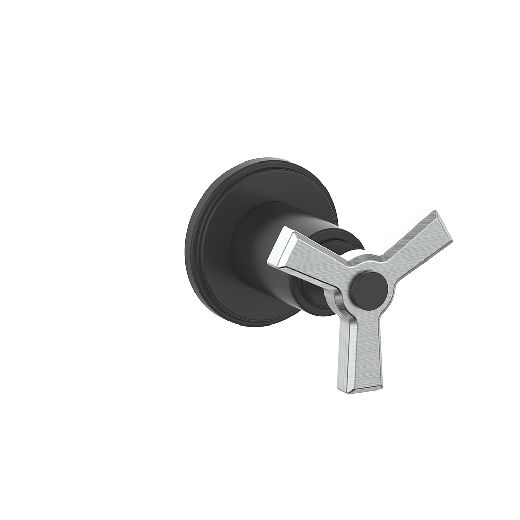 Vogt Zehn Trim for 3/4" 2-Way Diverter, 3-Spoke Handle - Stainless Steel / Matte Black (TM.Z3.20.SB)