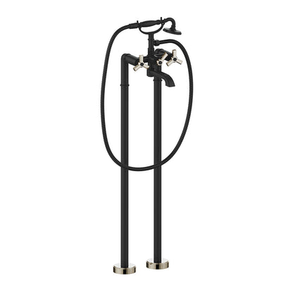 Vogt Zehn Floor Mount Tub Filler Trim in Polished Nickel & Matte Black – TM.Z3.2100.PB