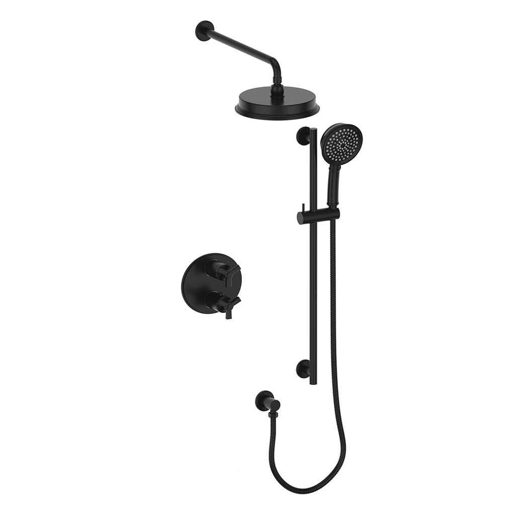 Vogt Zehn 2-Way Thermostatic Shower System Trim in Matte Black – TM.Z3.220.210.MB