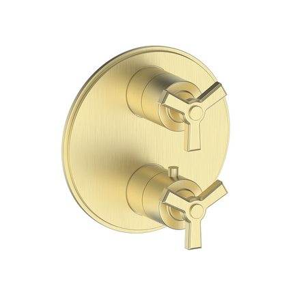 Vogt Zehn Trim for 2-Way Thermostatic Valve, 3-Spoke Handle - Brushed Gold (TM.Z3.220.BG)