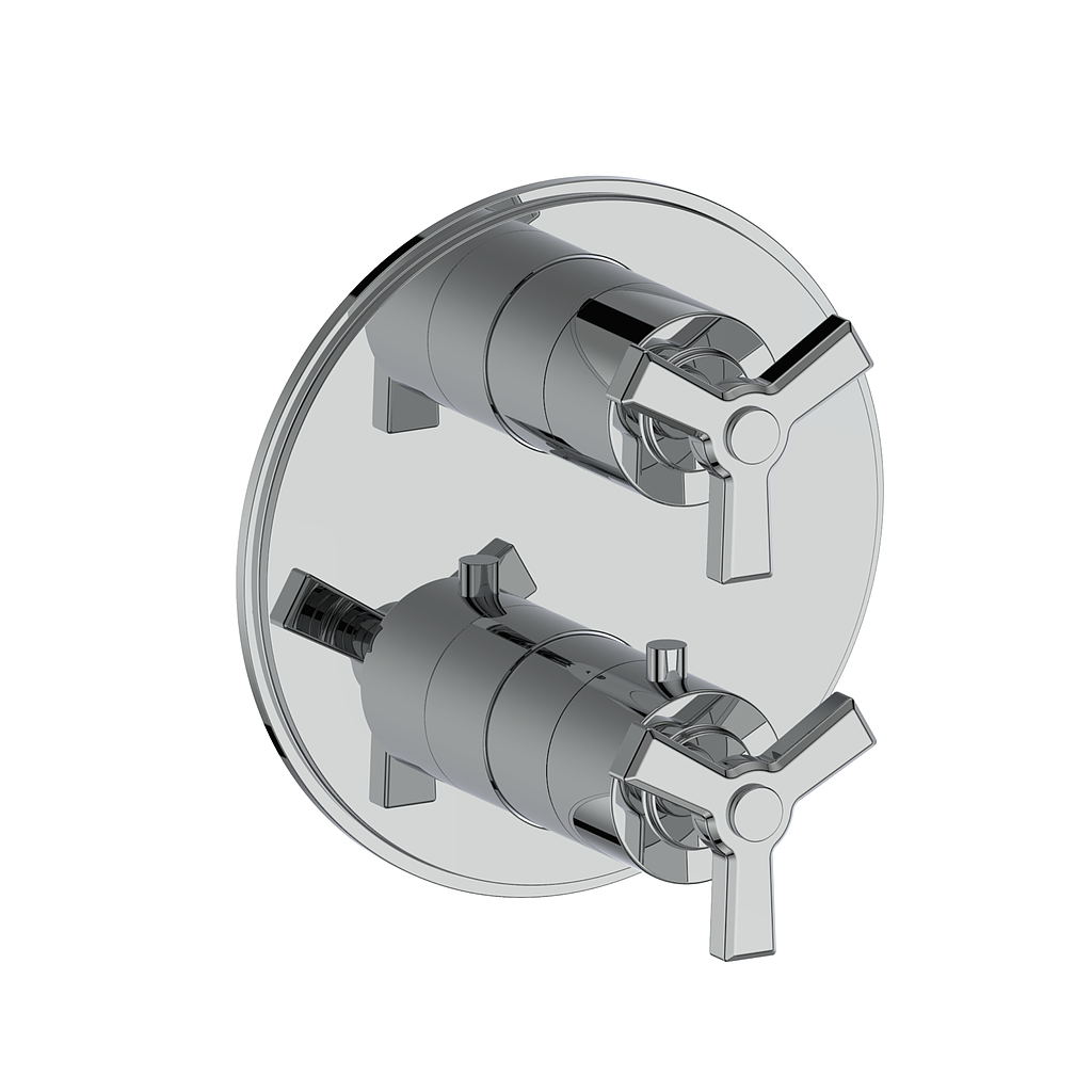 Vogt Zehn Trim for 2-Way Thermostatic Valve, 3-Spoke Handle - Polished Chrome (TM.Z3.220.CC)