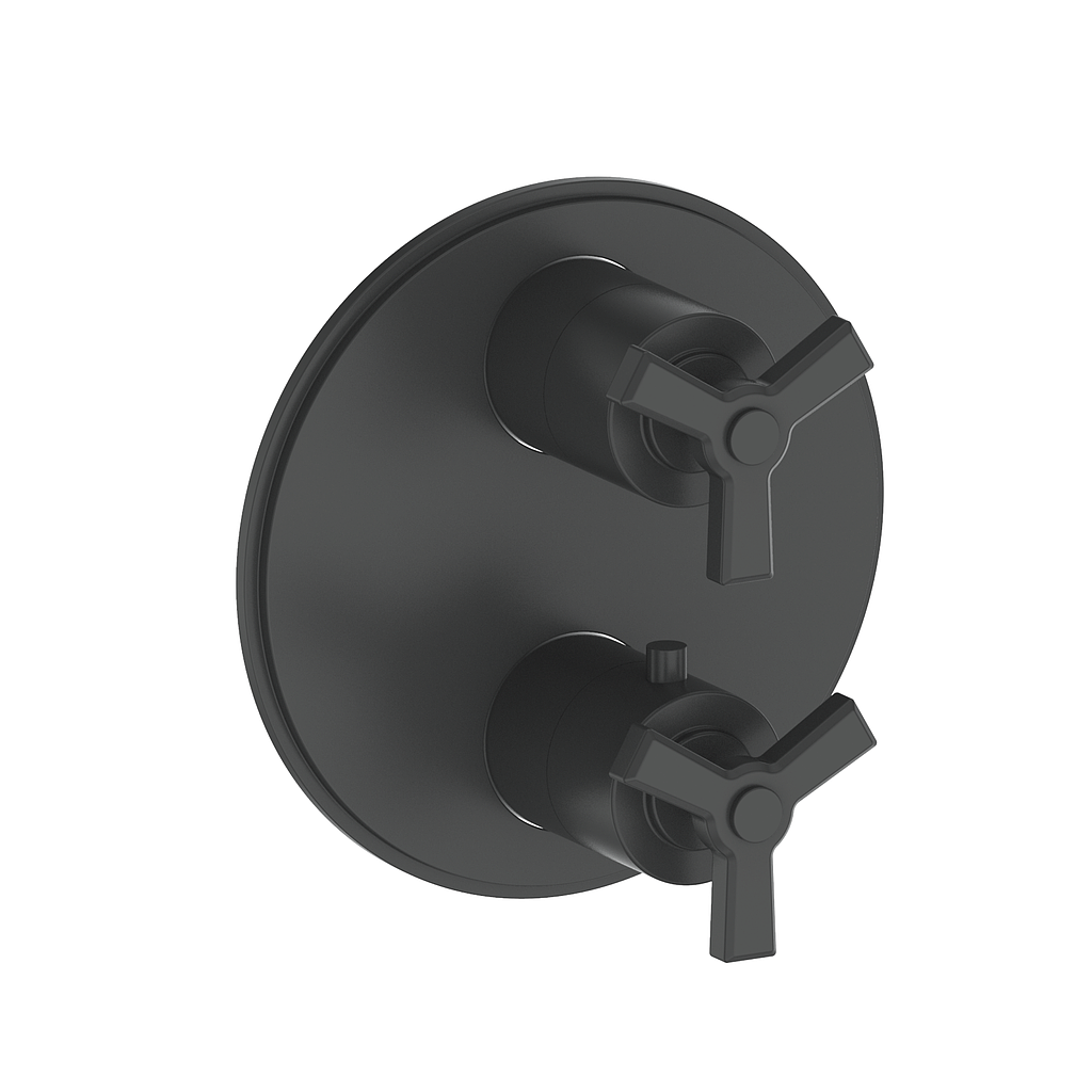 Vogt Zehn Trim for 2-Way Thermostatic Valve, 3-Spoke Handle - Matte Black (TM.Z3.220.MB)