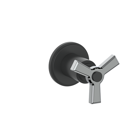 Vogt Zehn Trim for 3/4" 3-Way Diverter, 3-Spoke Handle - Polished Nickel / Matte Black (TM.Z3.30.PB)
