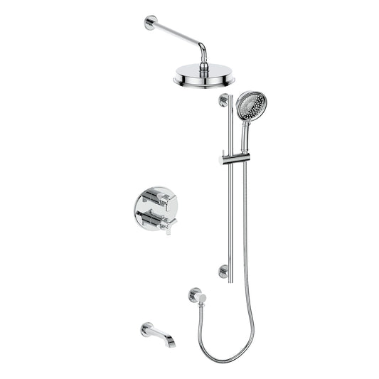 Vogt Zehn Trim for 3-Way Thermostatic Shower System, 3-Spoke Handle - Polished Chrome (TM.Z3.320.310.CC)