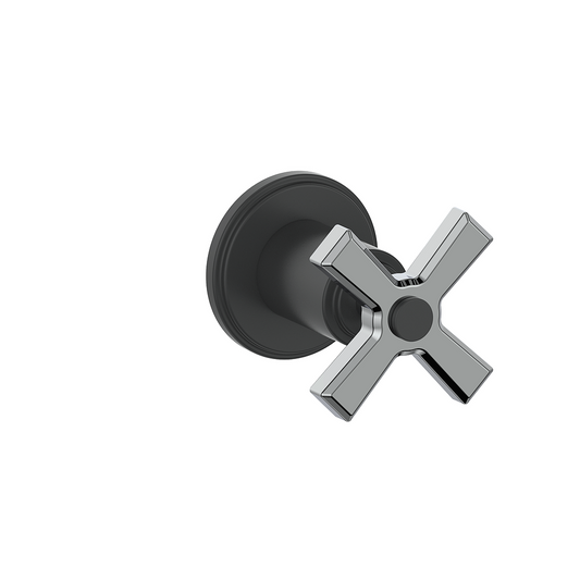 Vogt Zehn Trim for 3/4" Volume Control, 4-Spoke Handle - Chrome / Matte Black (TM.Z4.01.CB)
