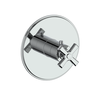 Vogt Zehn Trim for 3/4" Thermostatic Valve, 4-Spoke Handle - Brushed Gold / Matte Black (TM.Z4.140.BGB)
