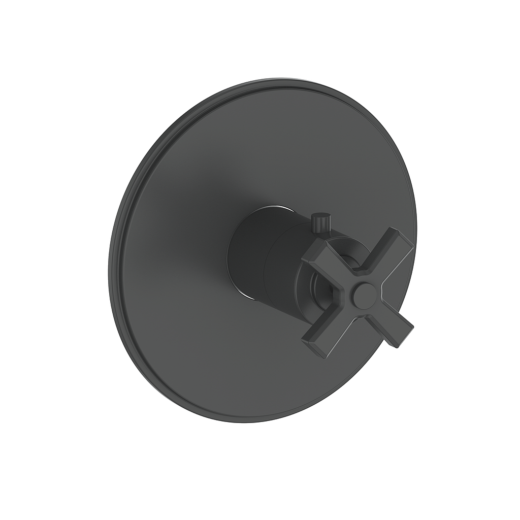 Vogt Zehn Trim for 3/4" Thermostatic Valve, 4-Spoke Handle - Matte Black (TM.Z4.140.MB)