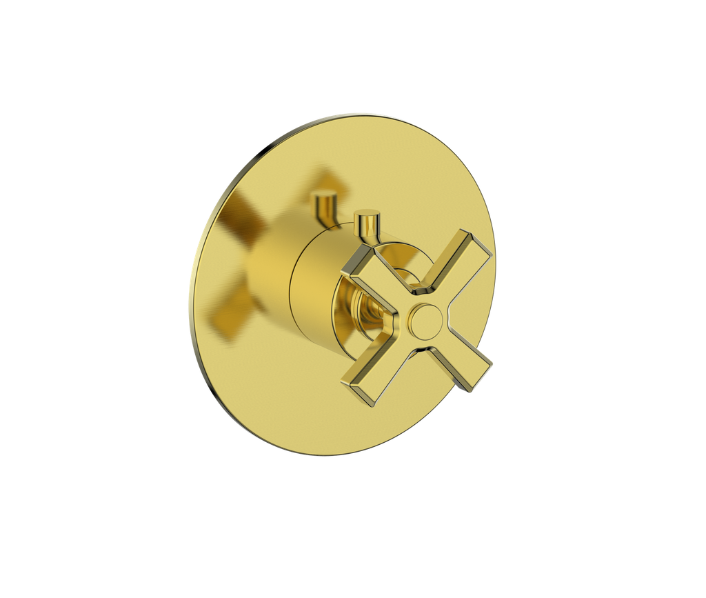 Vogt Zehn Trim for 3/4" High-Flow Thermostatic Valve, 4-Spoke Handle - Brushed Gold (TM.Z4.150.BG)