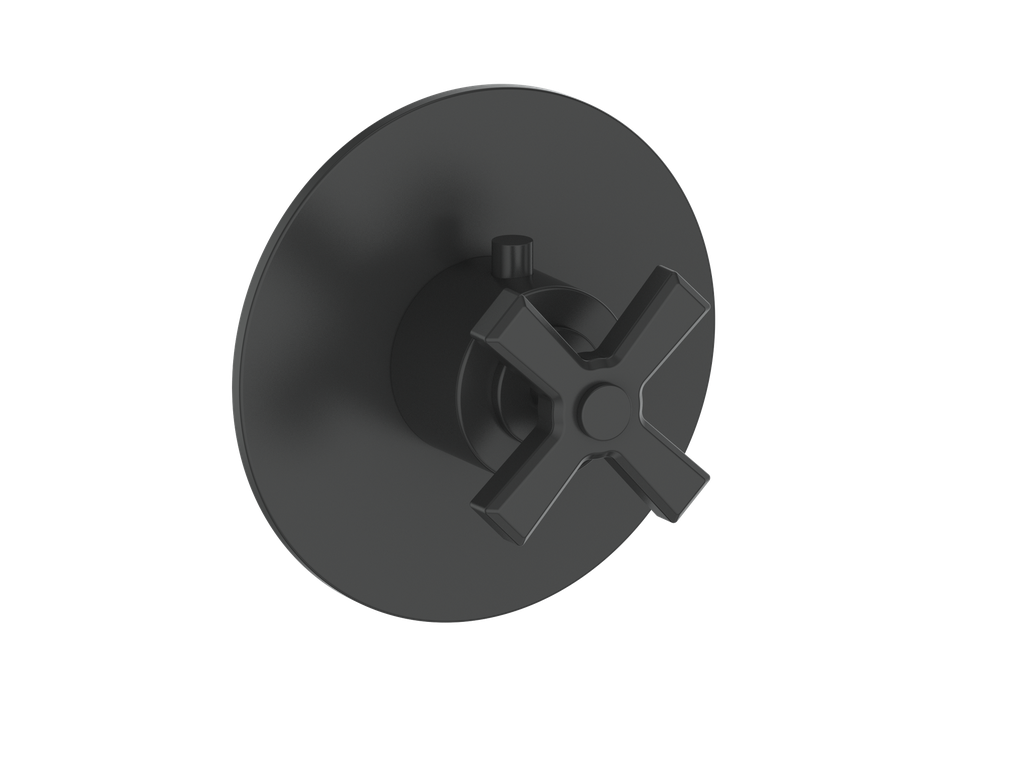 Vogt Zehn Trim for 3/4" High-Flow Thermostatic Valve, 4-Spoke Handle - Matte Black (TM.Z4.150.MB)