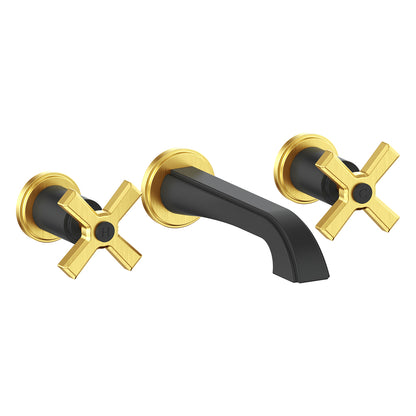 Vogt Zehn Wall Mount Lavatory Faucet Trim in Brushed Gold & Matte Black – TM.Z4.1500.BGB