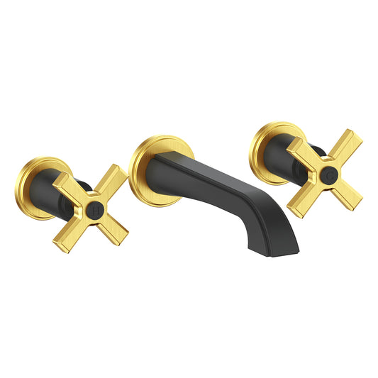 Vogt Zehn Wall Mount Lavatory Faucet Trim in Brushed Gold & Matte Black – TM.Z4.1500.BGB