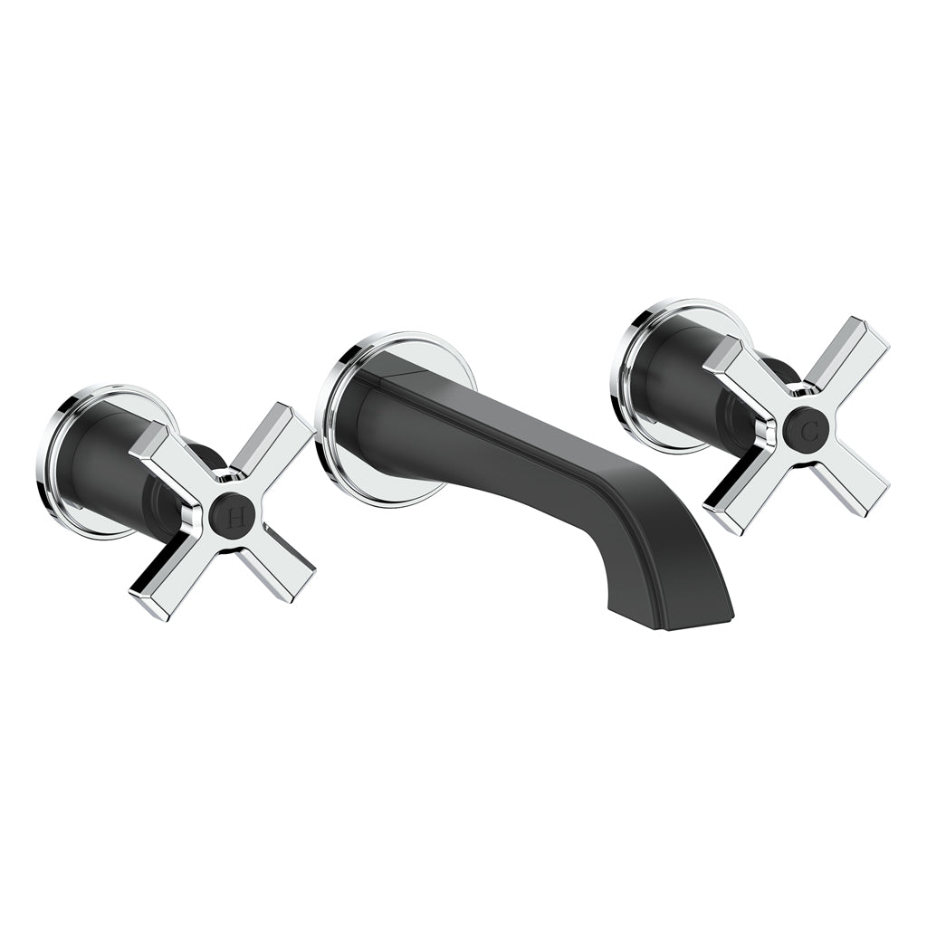 Vogt Zehn Wall Mount Lavatory Faucet Trim in Chrome & Matte Black – TM.Z4.1500.CB