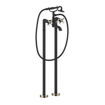 Vogt Zehn Floor Mount Tub Filler Trim in Polished Nickel & Matte Black – TM.Z4.2100.PB