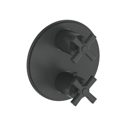 Vogt Zehn Trim for 2-Way Thermostatic Valve, 4-Spoke Handle - Matte Black (TM.Z4.220.MB)