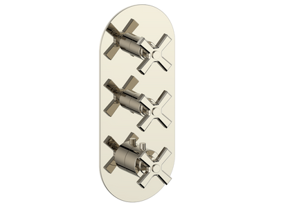 Vogt Zehn Trim for 3/4" High-Flow Thermostatic Valve with 2 Stops, 4-Spoke Handle - Polished Nickel (TM.Z4.250.PN)