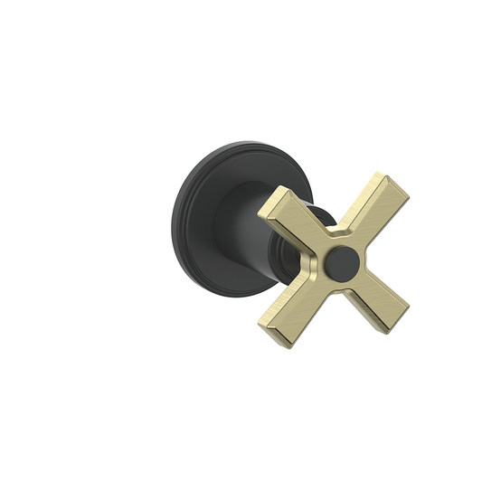 Vogt Zehn Trim for 3/4" 3-Way Diverter, 4-Spoke Handle - Brushed Gold / Matte Black (TM.Z4.30.BGB)