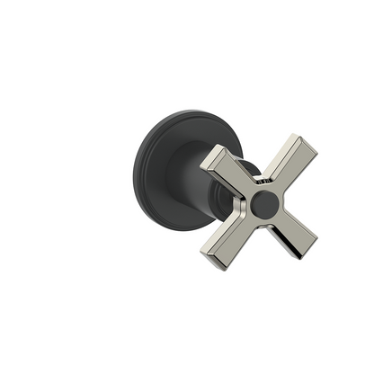 Vogt Zehn Trim for 3/4" 3-Way Diverter, 4-Spoke Handle - Polished Nickel / Matte Black (TM.Z4.30.PB)