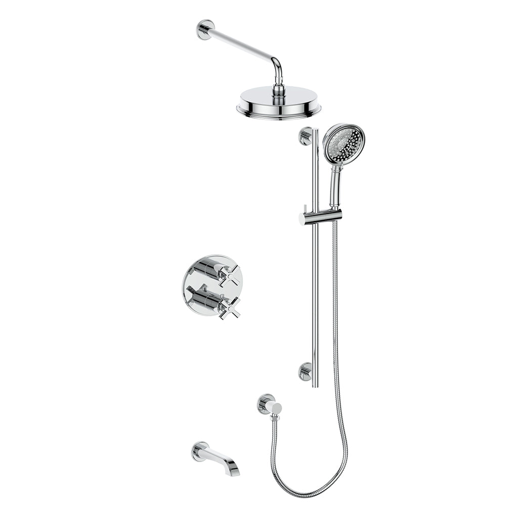 Vogt Zehn Trim for 3-Way Thermostatic Shower System, 4-Spoke Handle - Polished Chrome (TM.Z4.320.310.CC)