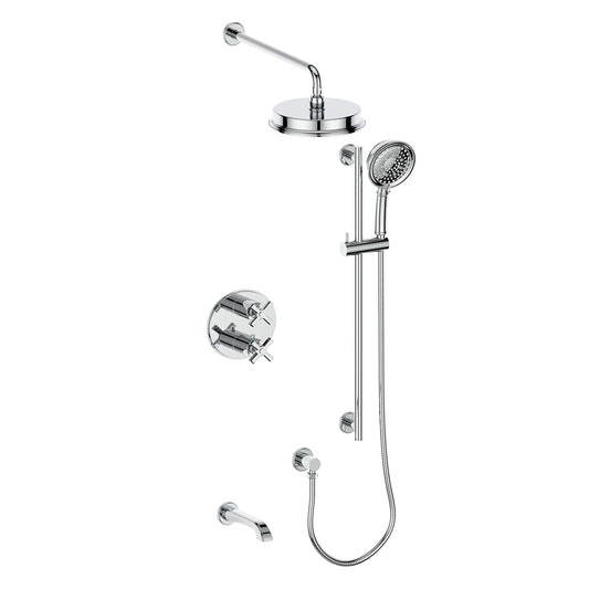 Vogt Zehn Trim for 3-Way Thermostatic Shower System, 4-Spoke Handle - Polished Chrome (TM.Z4.320.310.CC)