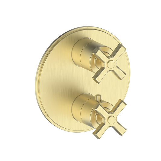 Vogt Zehn Trim for 3-Way Thermostatic Valve, 4-Spoke Handle - Brushed Gold (TM.Z4.320.BG)