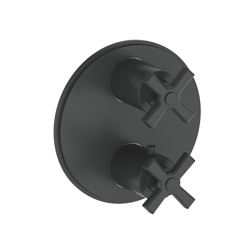 Vogt Zehn Trim for 3-Way Thermostatic Valve, 4-Spoke Handle - Matte Black (TM.Z4.320.MB)