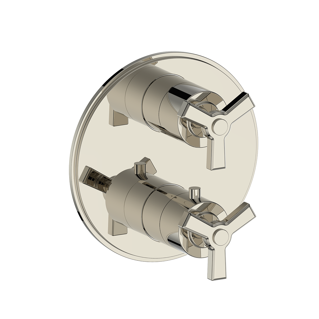 Vogt Zehn Trim for 3-Way Thermostatic Valve, 4-Spoke Handle - Polished Nickel (TM.Z4.320.PN)