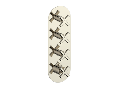 Vogt Zehn Trim for 3/4" High-Flow Thermostatic Valve with 3 Stops, 4-Spoke Handle - Polished Nickel (TM.Z4.350.PN)