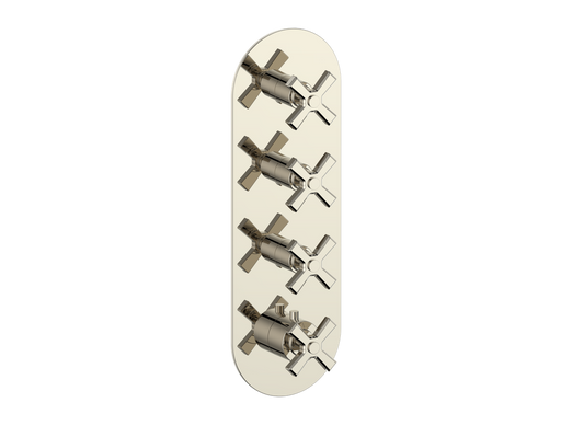 Vogt Zehn Trim for 3/4" High-Flow Thermostatic Valve with 3 Stops, 4-Spoke Handle - Polished Nickel (TM.Z4.350.PN)