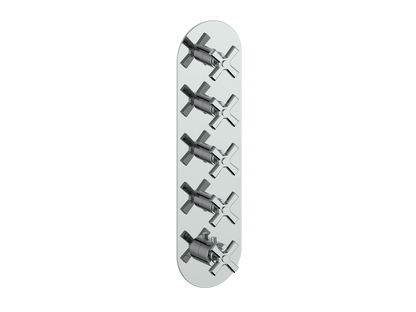 Vogt Zehn Trim for 3/4" High-Flow Thermostatic Valve with 4 Stops, 4-Spoke Handle - Polished Chrome (TM.Z4.450.CC)