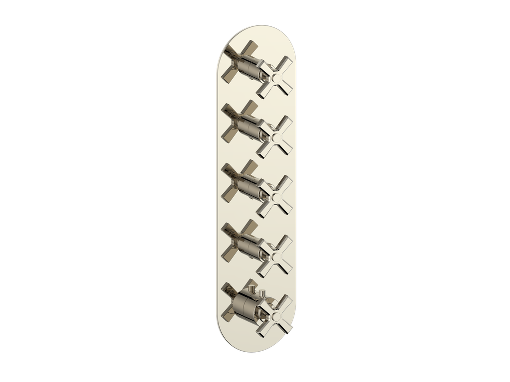 Vogt Zehn Trim for 3/4" High-Flow Thermostatic Valve with 4 Stops, 4-Spoke Handle - Polished Nickel (TM.Z4.450.PN)