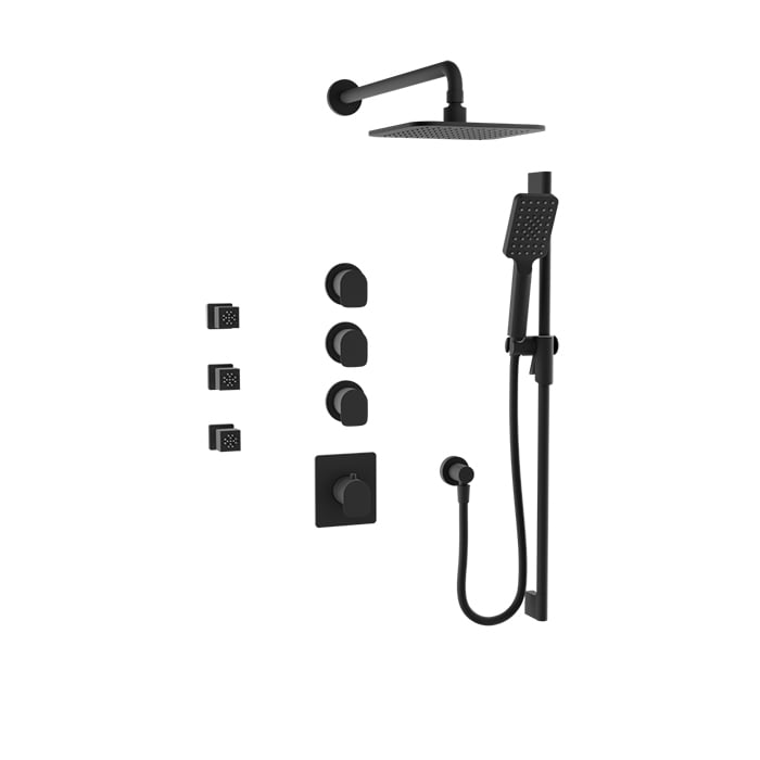 Baril Petite B04 Thermostatic Shower Kit Trim - Matte Black
