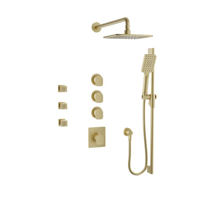 Baril Petite B04 Thermostatic Shower Kit Trim - Satin Brass