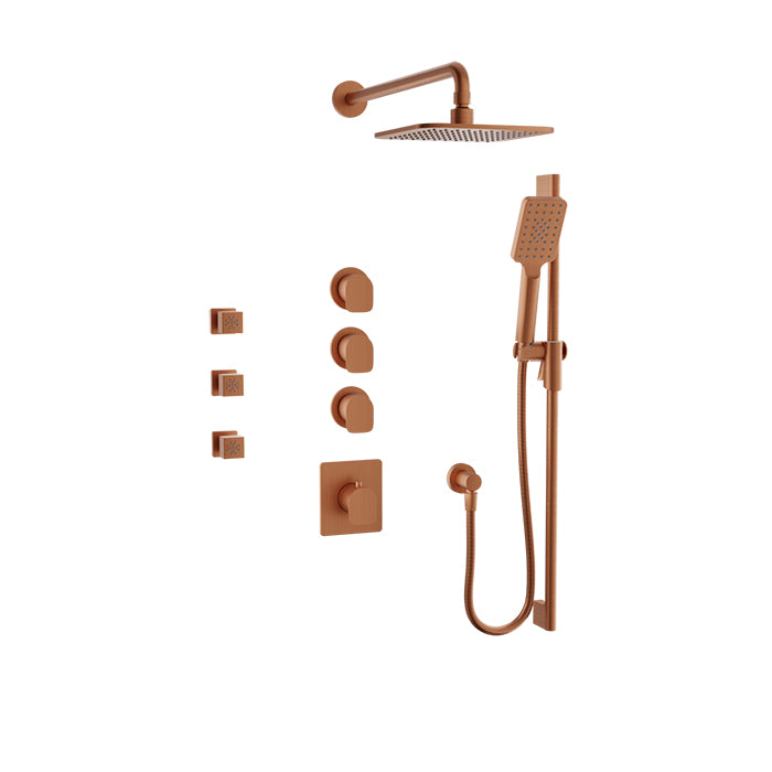 Baril Petite B04 Thermostatic Shower Kit Trim - Satin Copper