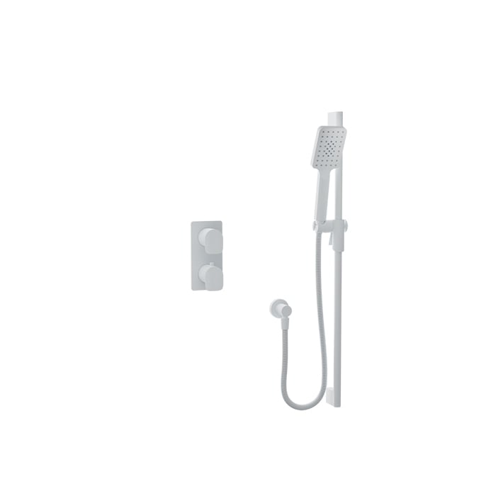 Baril Petite B04 Thermostatic PB Shower Kit Trim 1-Way Diverter - White