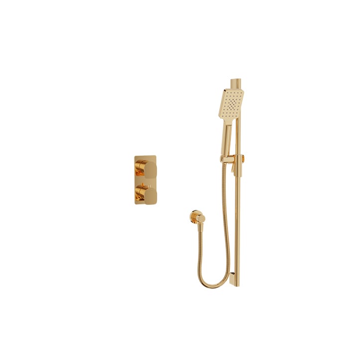 Baril Petite B04 Thermostatic PB Shower Kit Trim 1-Way Diverter - Gold