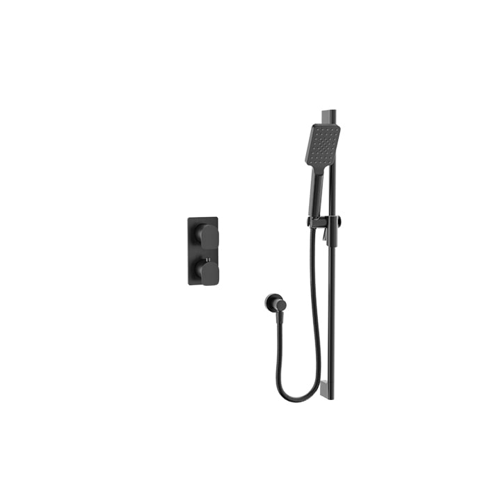 Baril Petite B04 Thermostatic PB Shower Kit Trim 1-Way Diverter - Black Titanium