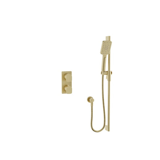 Baril Petite B04 Thermostatic PB Shower Kit Trim 1-Way Diverter - Satin Brass