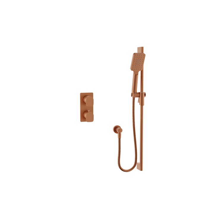 Baril Petite B04 Thermostatic PB Shower Kit Trim 1-Way Diverter - Satin Copper