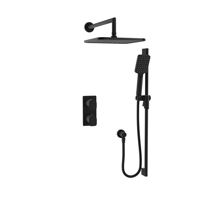 Baril Petite B04 Thermostatic PB Shower Kit Trim 2-Way Diverter - Matte Black