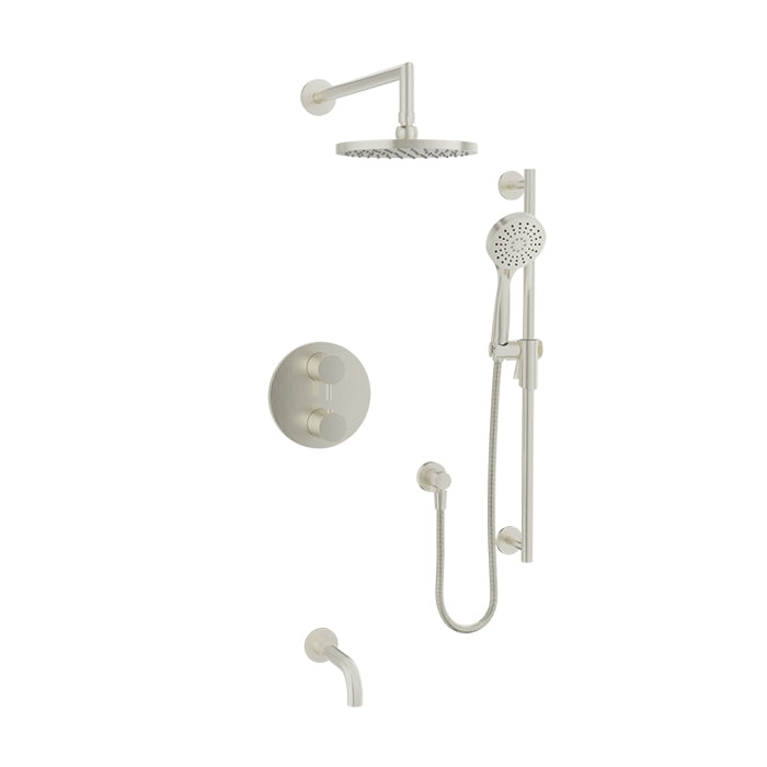 Baril Zip B66 Thermostatic Pressure-Balanced Tub & Shower Kit Trim - Brushed Nickel
