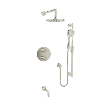 Baril Zip B66 Thermostatic Pressure-Balanced Tub & Shower Kit Trim - Polished Nickel