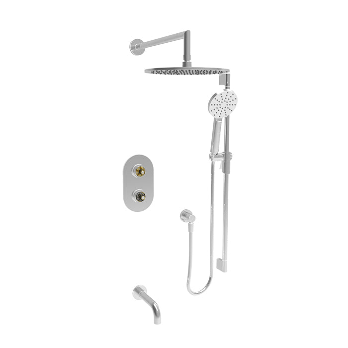 Baril Air B80 Thermostatic Pressure-Balanced Tub & Shower Kit Trim, Without Handle - Polished Chrome