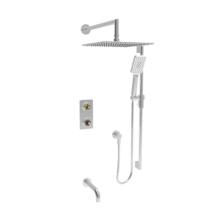 Baril Air B80 Thermostatic Pressure-Balanced Tub & Shower Kit Trim, Without Handle - Polished Chrome