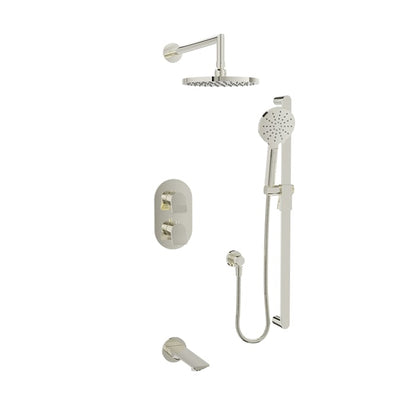 Baril Profile B46 Thermostatic Pressure-Balanced Tub & Shower Kit Trim, Wall-Mounted - Polished Nickel