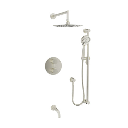 Baril Zip B66 Thermostatic Pressure-Balanced Tub & Shower Kit Trim - Brushed Nickel