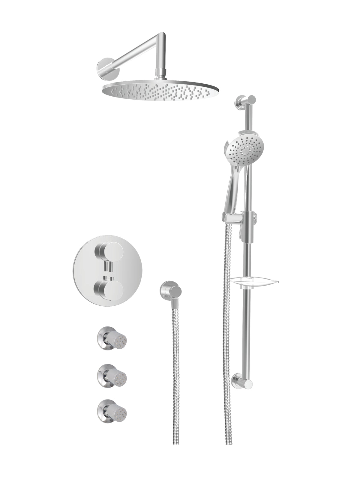 Baril Zip B66 Thermostatic Pressure-Balanced Shower Kit Trim - Polished Chrome