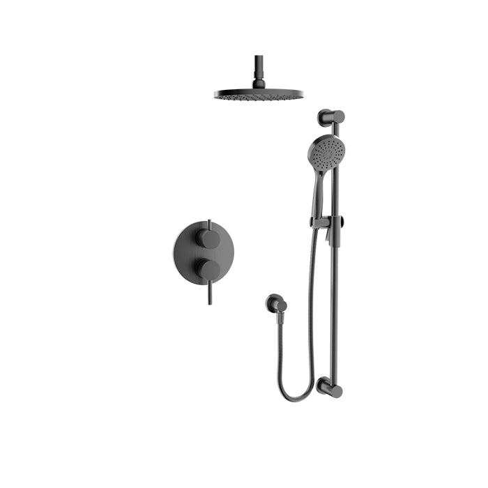 Baril Zip B66 Pressure-Balanced Shower Kit Trim - Black Titanium
