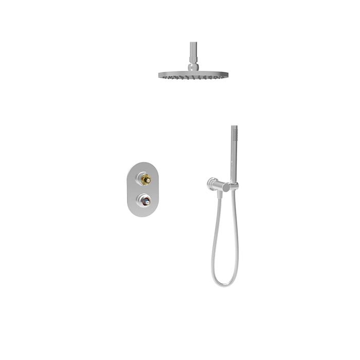 Baril Air B80 Pressure-Balanced Shower Kit Trim, Ceiling-Mount Head, Without Handle - Polished Chrome