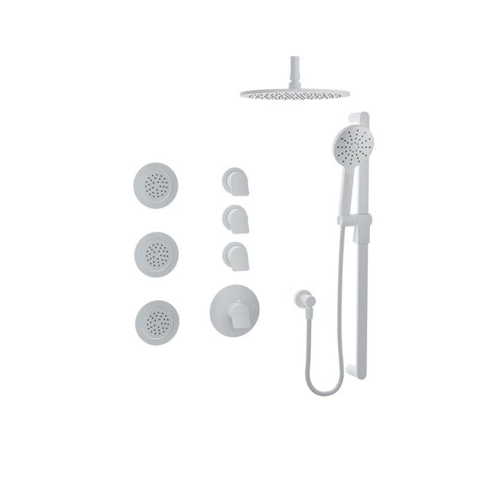 Baril Profile B46 Thermostatic Shower Kit Trim, Ceiling-Mounted - White